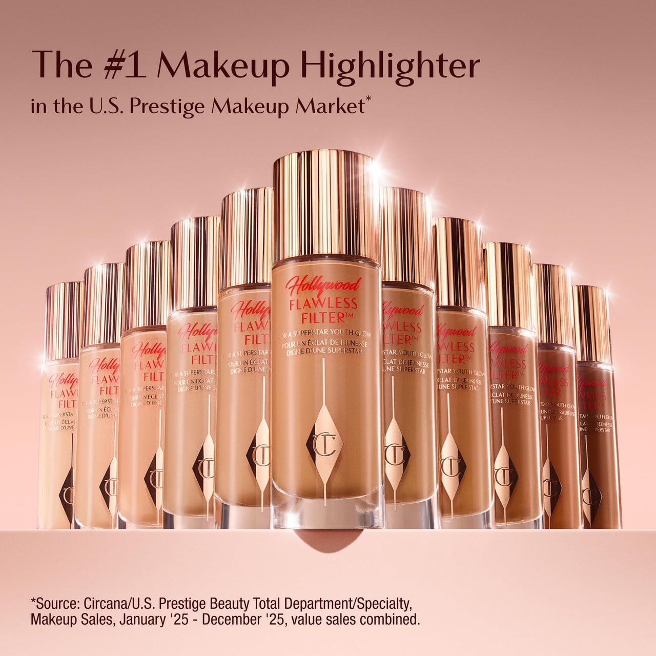 Charlotte Tilbury Hollywood Flawless Filter - Multi-Use Makeup Primer, Complexion Booster & Illuminating Liquid Highlighter with Sheer Coverage - Smooths & Blurs Skin - 4 Medium