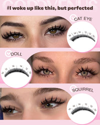 Thumbnail for Goddvenus Manga Lash Clusters Kit Natural 300 Pcs Cluster Eyelash Extensions Kit Wispy Fairy Fluffy Eyelash Clusters Anime Cosplay Individual Lash Extensions Kit CC Curve 10-16mm