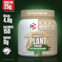 Thumbnail for Dymatize Vegan Plant Protein, Smooth Vanilla, 25g Protein, 4.8g BCAAs, Complete Amino Acid Profile, 15 Servings
