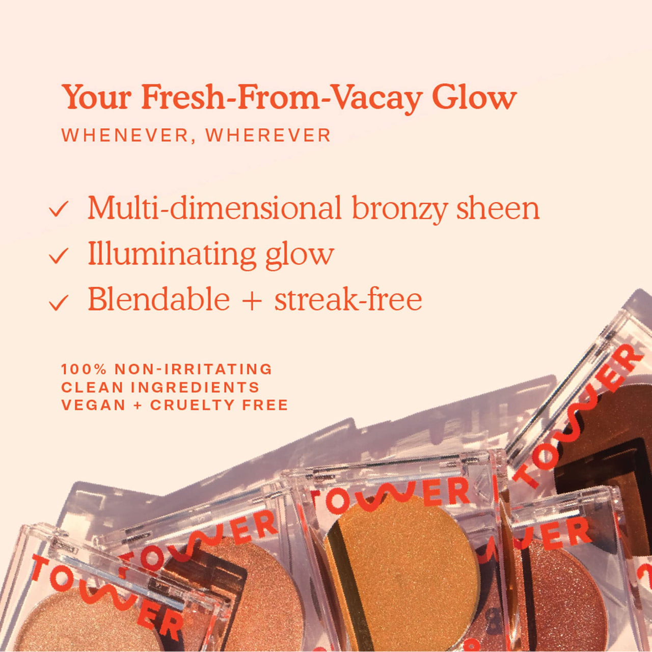 Tower 28 Beauty Bronzino Illuminating Cream Bronzer for Sensitive Skin – Moisturizing, Silicone-Free, Vegan and Cruelty-Free – Color GOLD COAST, Medium Neutral Bronze