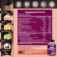 Thumbnail for Hair Growth Vitamins for Women | Biotin 10,000mcg, Collagen, Patented OptiMSM®, goMCT®, Saw Palmetto | Naturally Regrow Stronger & Healthier Hair, Skin and Nails | Stops Hair Loss | 60 Day Supply