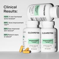 Thumbnail for CLEARSTEM - MINDBODYSKIN Hormonal Acne Supplement (No 5-HTP) - Natural DIM Supplement - Skin Care Vitamins - Hormone Balance, Antioxidants - Gluten Free, Cruelty Free - 30 Servings, 90 Capsules