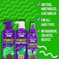Thumbnail for Aussie Kids Hair Care Bundle Set Including: Shampoo (16 Fl Oz), Conditioner (16 Fl Oz) & Detangler Spray (8 Fl Oz), Paraben- Freem Sulfate-Free, Dye-Free, Cruelty-Free, Tangle-Free Styling