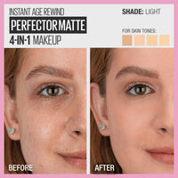 Thumbnail for Maybelline Instant Age Rewind Instant Perfector 4-In-1 Matte Makeup, 01 Light, 1 Count