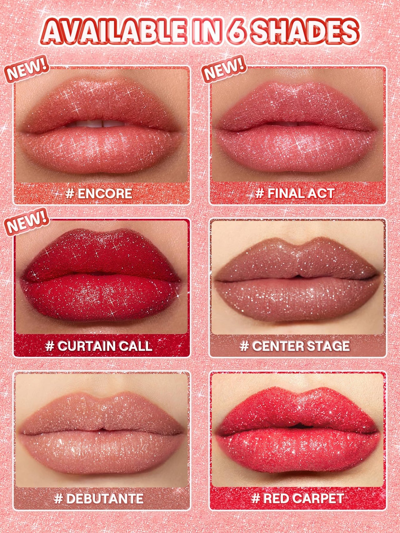 SHEGLAM Lip Dazzler Glitter Kit Long-Lasting Glitter Lip Gloss Sexy Super Stay Non-Sticky Shiny Liquid Kit Lipstick Y2K-Curtain Call