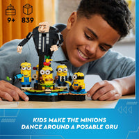 Thumbnail for LEGO Despicable Me 4 Brick-Built Gru and Minions Figure, Buildable Minions Toy for Kids, Dancing Despicable Me Toy Figures Playset, Play-and-Display Birthday Gift for Boys and Girls, 75582