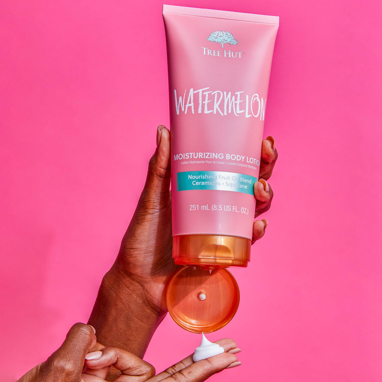 Tree Hut Watermelon Moisturizing Body Lotion, Ceramide and Squalene Formula Helps Protect Skin, Long-lasting Hydration Leaves Skin Feeling Soft & Moisturized, 8.5 Fl Oz.