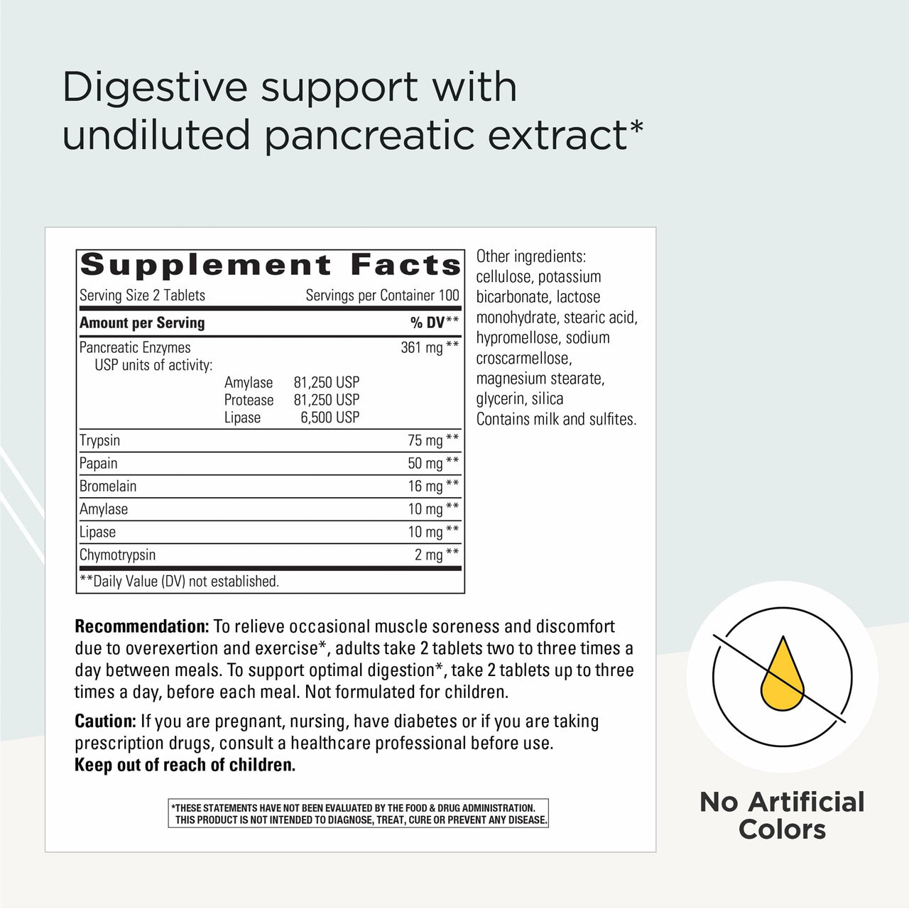 Integrative Therapeutics Bio-Zyme - Pancreatic Enzyme Complex for Digestive Support* - Supports Healthy Digestion* - Undiluted Pancreatic Extract - 200 Tablets (100 Servings)