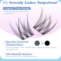 Thumbnail for Natural Lash Clusters Kit DIY Lash Extension Kit Wispy Eyelash Extension Kit C-curly Individual Lashes Kit 9-12MM Short Eyelash Clusters with Lash Remover by Newcally