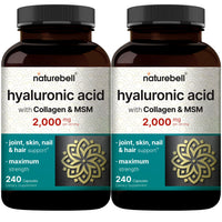 Thumbnail for NatureBell 2 Pack Hyaluronic Acid Supplements 2,000 mg | 480 Total Capsules, with MSM & Hydrolyzed Bovine Collagen – 3 in 1 Support for Skin Hydration, Joint Lubrication, Hair, and Eye Health