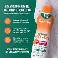 Thumbnail for TropiClean Max Strength Flea and Tick Shampoo Treatment for Dogs, Powerful & Natural Defense, Prevention for Large & Small Dogs, Made in USA, 20oz