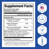Thumbnail for Nutrition Essentials Probiotics for Women and Men - with Lactase Enzyme and Prebiotic Fiber for Digestive Health - 80 Percent + More Potent Supplement for Gut Health Support - Vegan Formula