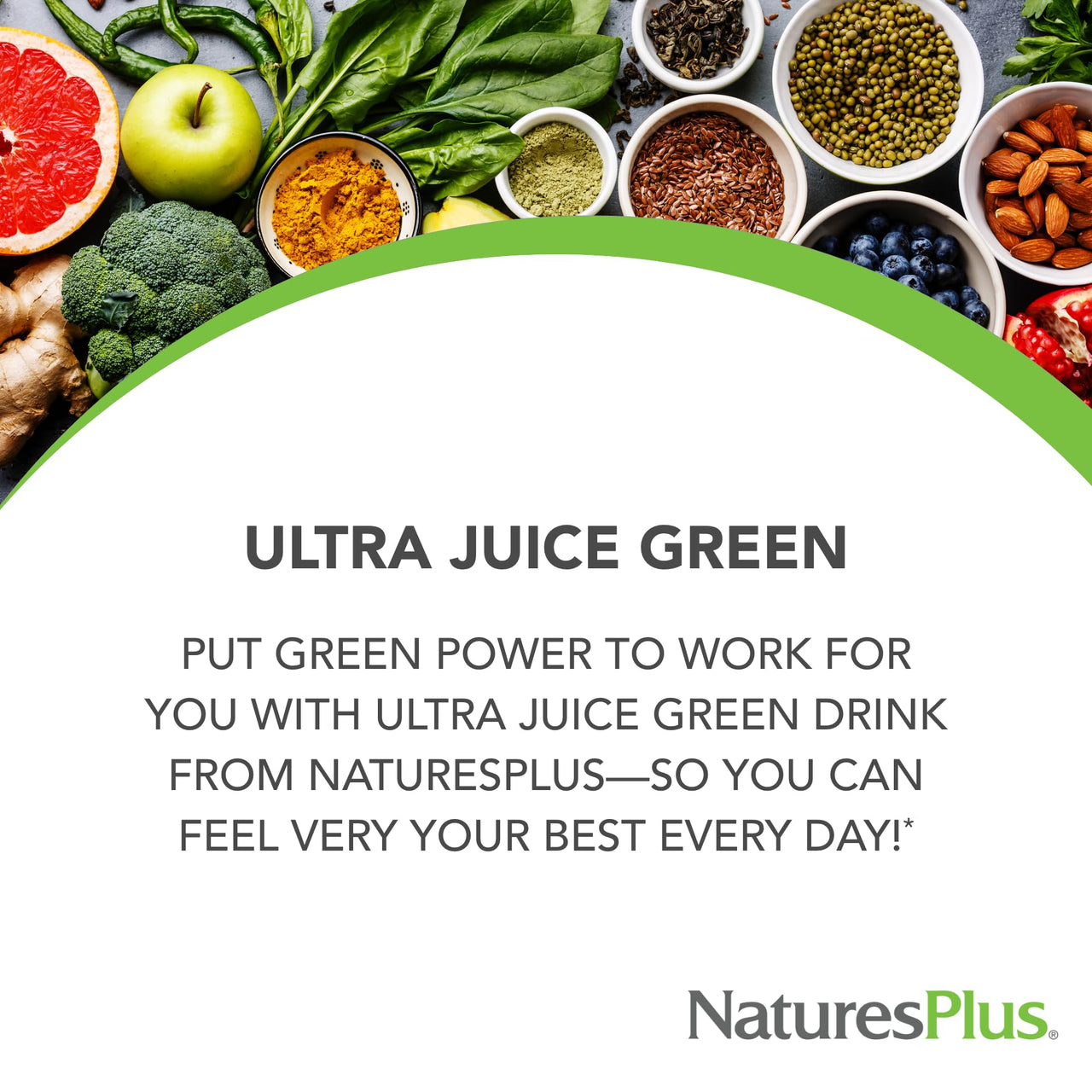 NaturesPlus Ultra Juice Green Drink - 1.32 lb - Supports Immune Health, Digestion & Energy Production - Organic, Non-GMO, Vegan, Gluten Free - 60 Servings