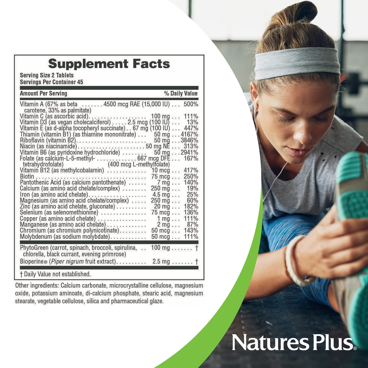 NaturesPlus Source of Life Power Teen - 90 Vegetarian Tablets - Teen Multivitamin with Minerals & Whole Foods for Mental Focus, Energy Booster - Gluten-Free - 45 Servings