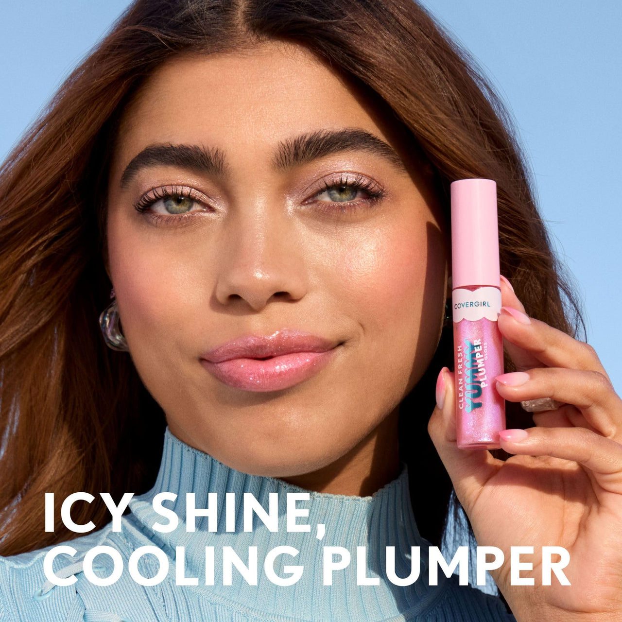 Covergirl Clean Fresh Yummy Plumper Lip Gloss, 740 Blingtastic, Shiny, Vegan Formula, Easy to Apply, Minty Flavor, 0.33oz