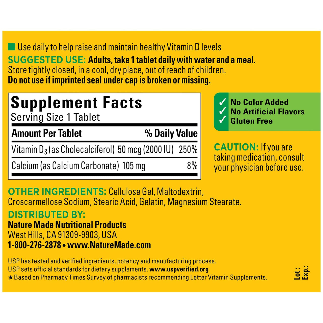 Vitamin D3, 220 Tablets, Vitamin D 2000 IU (50 mcg) Helps Support Immune Health, Strong Bones and Teeth, & Muscle Function, 250% of Daily Value for Vitamin D in One Daily Tablet