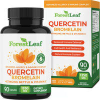 Thumbnail for ForestLeaf Quercetin with Bromelain 1350mg - Blend with Vitamin C & Stinging Nettle Supplement, Quercetin 500mg Capsules, Non-GMO Gluten Free, Natural Function, 90 Veggie Caps