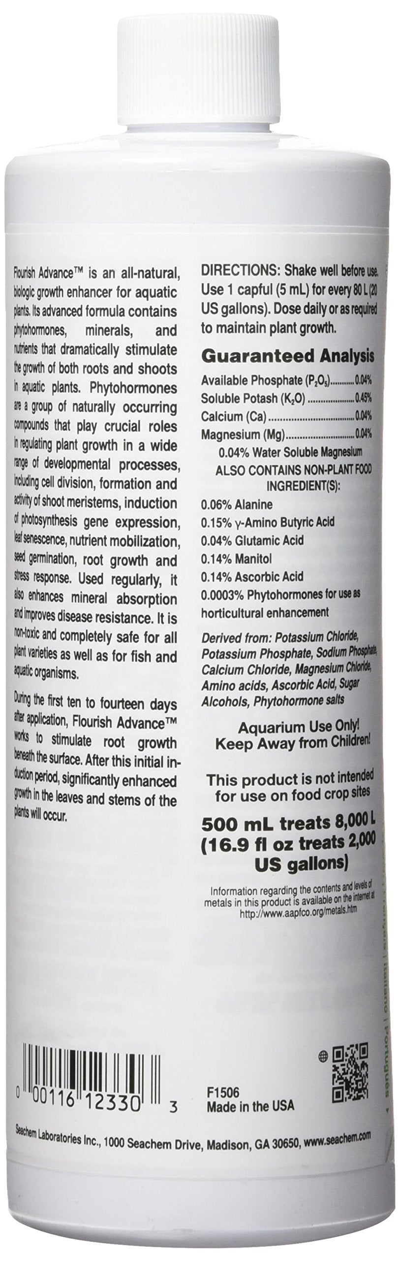 Seachem Flourish Freshwater Plant Supplement (500 ml) and Seachem Flourish Advance Growth Supplement (500 ml)