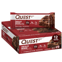 Thumbnail for Quest Nutrition Chocolate Brownie Protein Bar, 20g Protein, 1g Sugar, 4g Net Carb, Gluten Free, Gluten Free, 12 Count