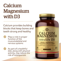 Thumbnail for Solgar Calcium Magnesium with Vitamin D3, 300 Tablets - Promotes Healthy Bones, Supports Nerve & Muscle Function - Highly Absorbable Form - Non-GMO, Gluten Free, Dairy Free, Kosher - 60 Servings
