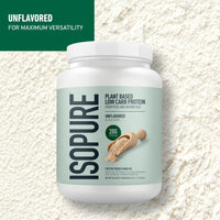 Thumbnail for Isopure Plant-Based Protein Powder, Lactose Free, Gluten Free, With Iron, Unflavored, 20g Plant Protein Per Serving, 1.15 Lbs, 20 Servings