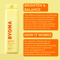 Thumbnail for BYOMA Brightening Body Wash - Creamy Formula with Niacinamide & Azelaic Acid for Dull, Dehydrated Skin - Brightens & Evens Tone - Skin Barrier Repair - 16.9 Fl. Oz