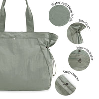Thumbnail for ODODOS 18L Side-Cinch Shopper Bags Lightweight Shoulder Bag Tote Handbag for Shopping Workout Beach Travel, Grey