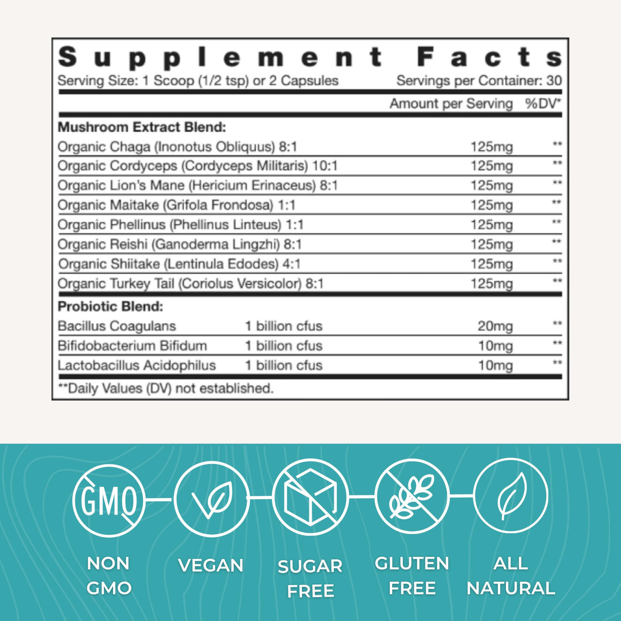 Eidon SuperBiome, Mushroom Probiotics Powder Blend, Gut Balance, Microbiome Health Supplement with Organic Reishi, Chaga, Lion's Mane, Cordyceps, Turkey Tail, Shitake, Maitake, Phelinus, 30 Servings