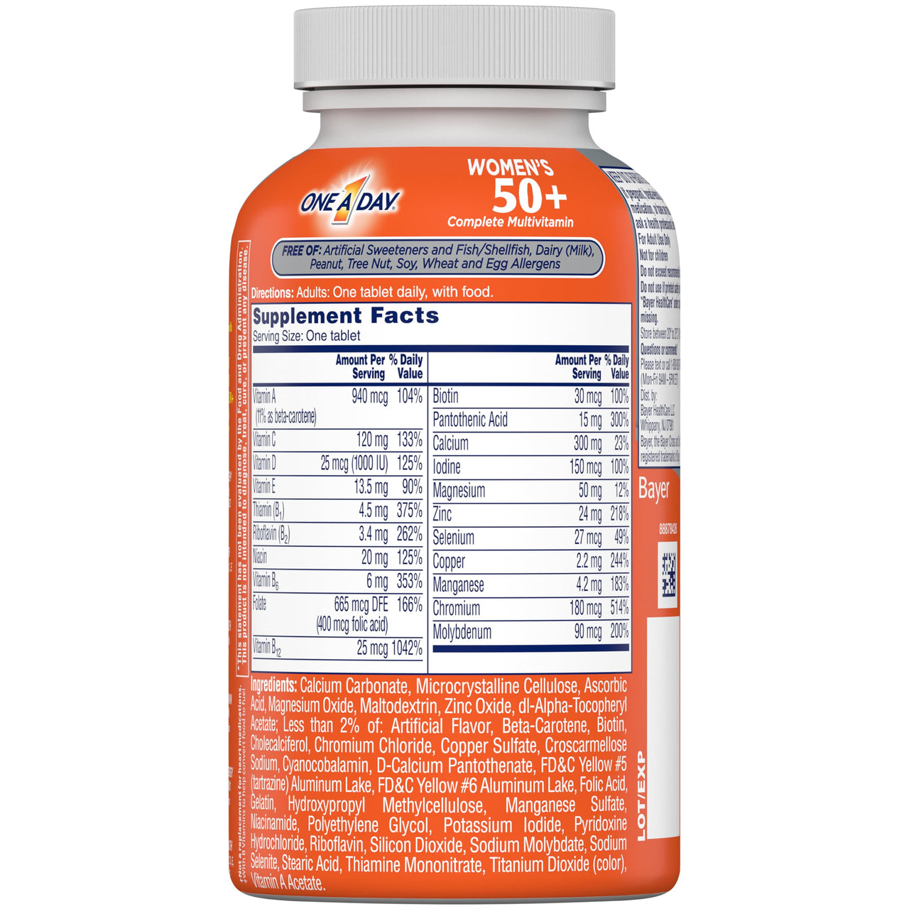 One A Day Women’s 50+ Multivitamins, Multivitamin for Women with Vitamin A, C, D, E and Zinc for Immune Health Support*, Calcium & more, 100 count