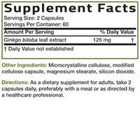 Thumbnail for Bronson Ginkgo Biloba Extra Strength Supports Brain Function & Memory Support, 120 Vegetarian Capsules