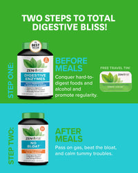 Thumbnail for Zenwise Health Digestive Enzymes, No Bloat, and Free Travel Tin with Probiotics for Digestive and Gut Health | Bloating Relief for Women and Men