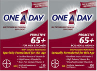 Thumbnail for ONE A DAY Proactive 65+, Mens & Womens Multivitamin, Supplement with Vitamin_A, Vitamin_C, Vitamin_D, and Zinc for Immune Health Support*, Calcium, Folic Acid & More, Tablet, 150 Count (Pack of 2)