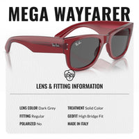 Thumbnail for Ray-Ban RB0840S Mega Wayfarer Square Shape Sunglasses for Men and Women - Timeless Classic Sun Glasses with Modern Elegance - Premium UV Protection - Designer Men's and Women's Sunglasses