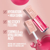 Thumbnail for Maybelline New York Lifter Gloss Hydrating Lip Gloss with Hyaluronic Acid, Gummy Bear, Sheer Light Pink, 1 Count