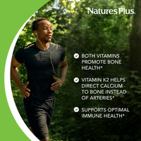 Thumbnail for NaturesPlus Vitamins D3 & K2 - 90 Tablets - Promotes Bone Support, Immune Function, Cardiovascular Health & Mood Balance - Vegetarian, Gluten Free - 90 Servings