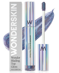 Thumbnail for Wonderskin Lip Gloss Blading Top Gloss, Hydrating and High Shine Finish Lip Makeup (Blue Glitter)