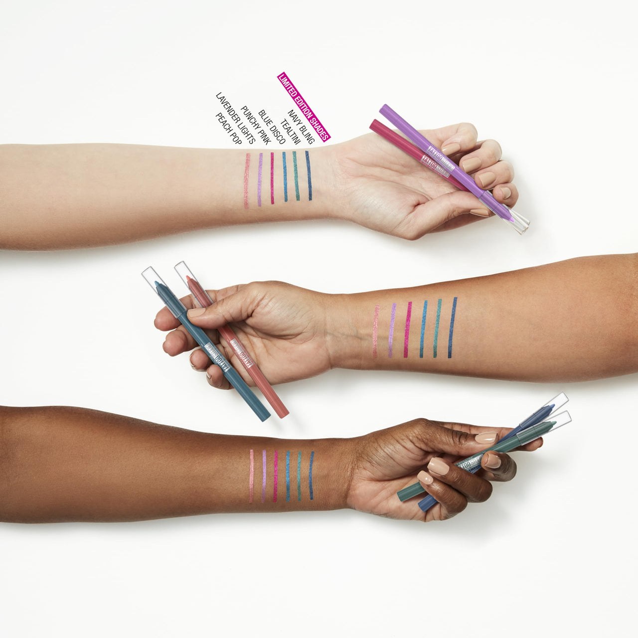 MAYBELLINE Tattoo Studio Sharpenable Eyeliner Pencil, 36 Hour Wear, Waterproof, Lavender Lights, 1 Count