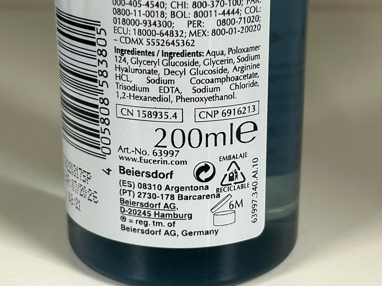 Eucerin Hydrating 3-in-1 Micellar Water, Formulated with Hyaluronic Acid, 6.8 Fl Oz Bottle