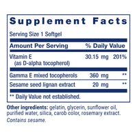 Thumbnail for Life Extension Gamma E Mixed Tocopherols, Healthy Aging, Vitamin E Supplement, Enhanced with Sesame lignans, Gluten-Free, Non-GMO, 60 softgels