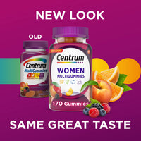 Thumbnail for Centrum MultiGummies Gummy Multivitamin for Women, Multivitamin/Multimineral Supplement with Vitamin D3, B Vitamins and Antioxidants, Assorted Fruit Flavor - 170 Count