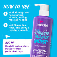 Thumbnail for Aussie Miracle Moist Shampoo and Conditioner with 3 Minute Miracle Deep Conditioner, Avocado & Jojoba Oil, Paraben-Free, Moisturizes & Detangles, All Hair Types, Citrus Floral Scent, 3 Pack 68.4 Fl Oz