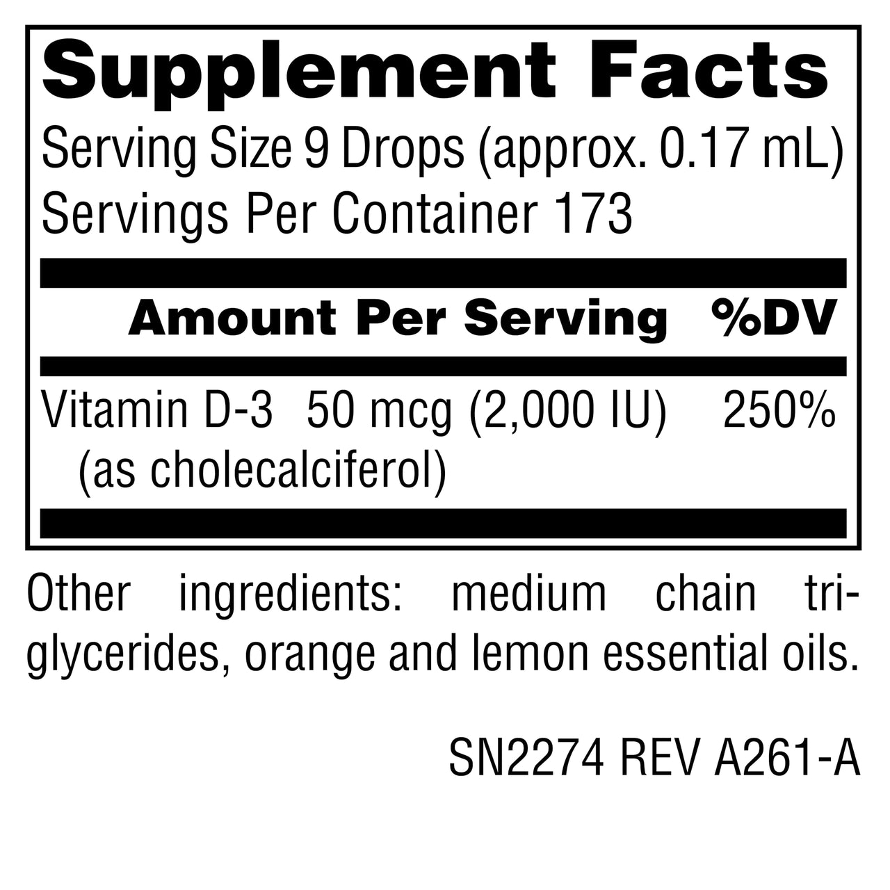 Source Naturals Vitamin D-3 Liquid Drops 2000 iu Supports Bone & Immune Health* - 1 Fluid oz