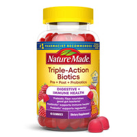 Thumbnail for Nature Made Triple-Action Biotics, Gut and Immune Health Support, Digestive Probiotics for Women and Men, Prebiotic Fiber Gummies, 48 Gummies, 24 Day Supply