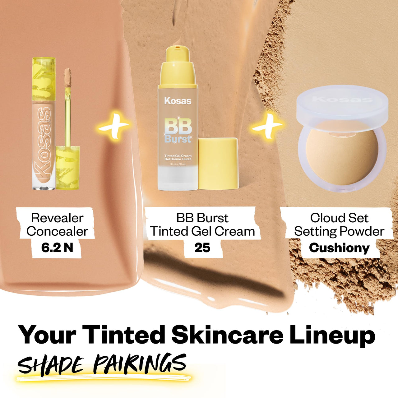 Kosas BB Burst Tinted Face Gel Cream - Supports Healthy Collagen, Smoothes Skin, Hydrates & Moisturizes - Lightweight Buildable Coverage - Medium Tan Warm 25, (1 Oz/30 ML)