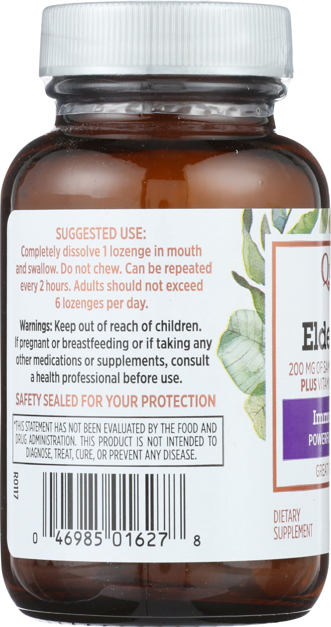 QUANTUM HEALTH Raspberry Elderberry Lozenges, 36 CT