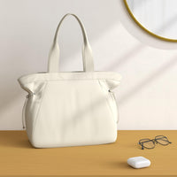 Thumbnail for ODODOS 18L Side-Cinch Shopper Bags Lightweight Shoulder Bag Tote Handbag for Shopping Workout Beach Travel, Ivory