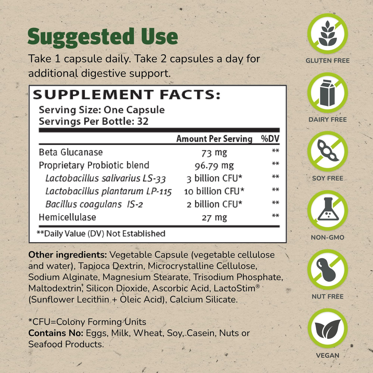 Master Supplements Truflora, 15 Billion CFU, 3 Probiotics, 2 Enzymes, 32 - V-Caps