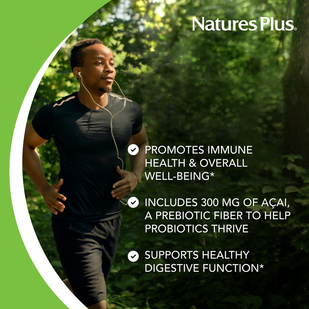 NaturesPlus Ultra Probiotics - 60 Vegan Capsules - Full Spectrum Total Body Support - Includes Prebiotic Acai - 60 Servings