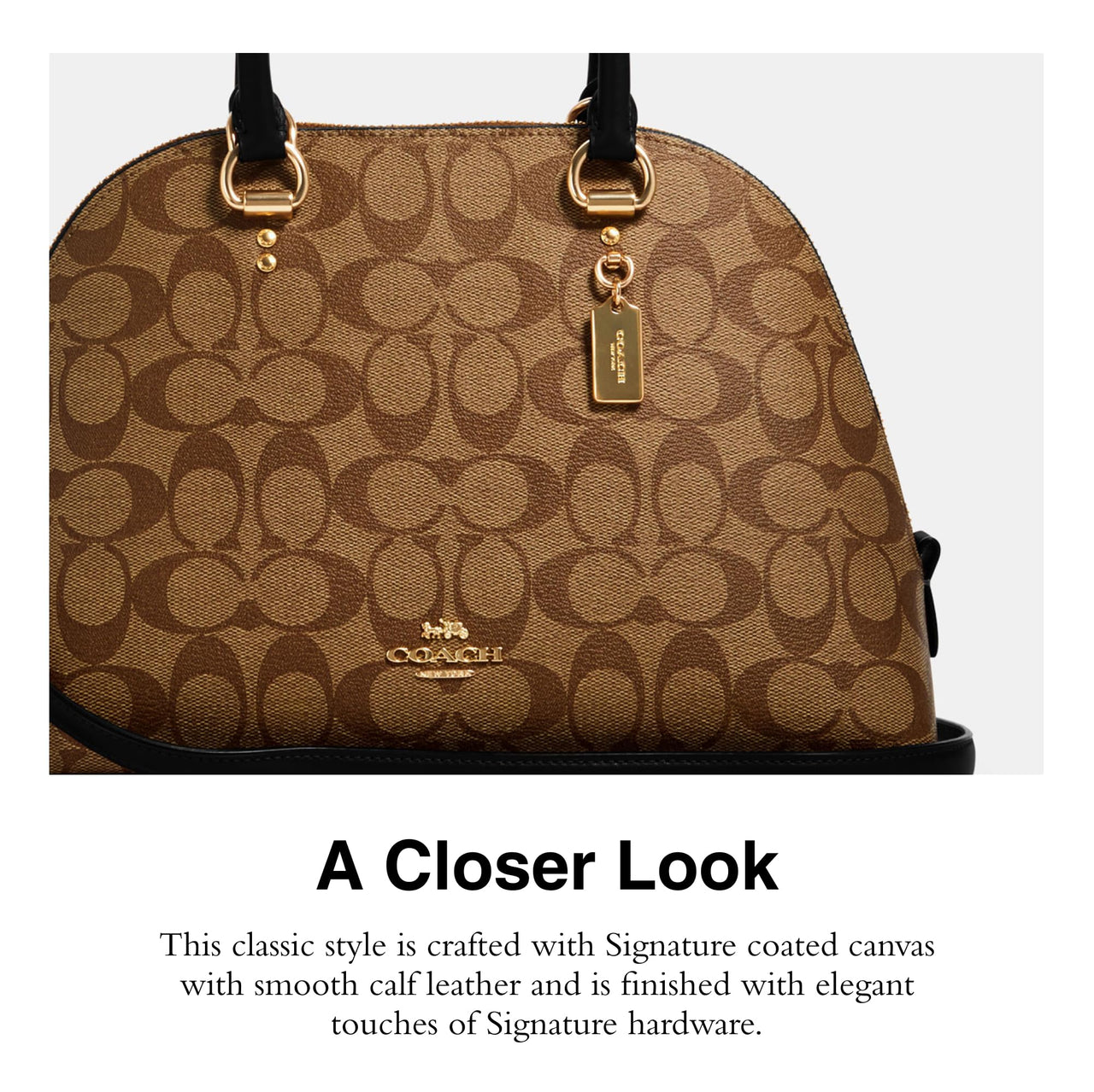 COACH Katy Satchel, Khaki Black