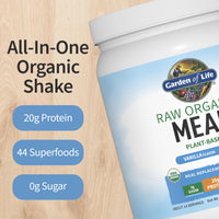Thumbnail for Garden of Life Meal Replacement Shakes, Raw Organic, Vanilla Protein Powder with Plant Based Pea Protein, Sprouts, Greens, Probiotics, Dairy Free 14 Servings
